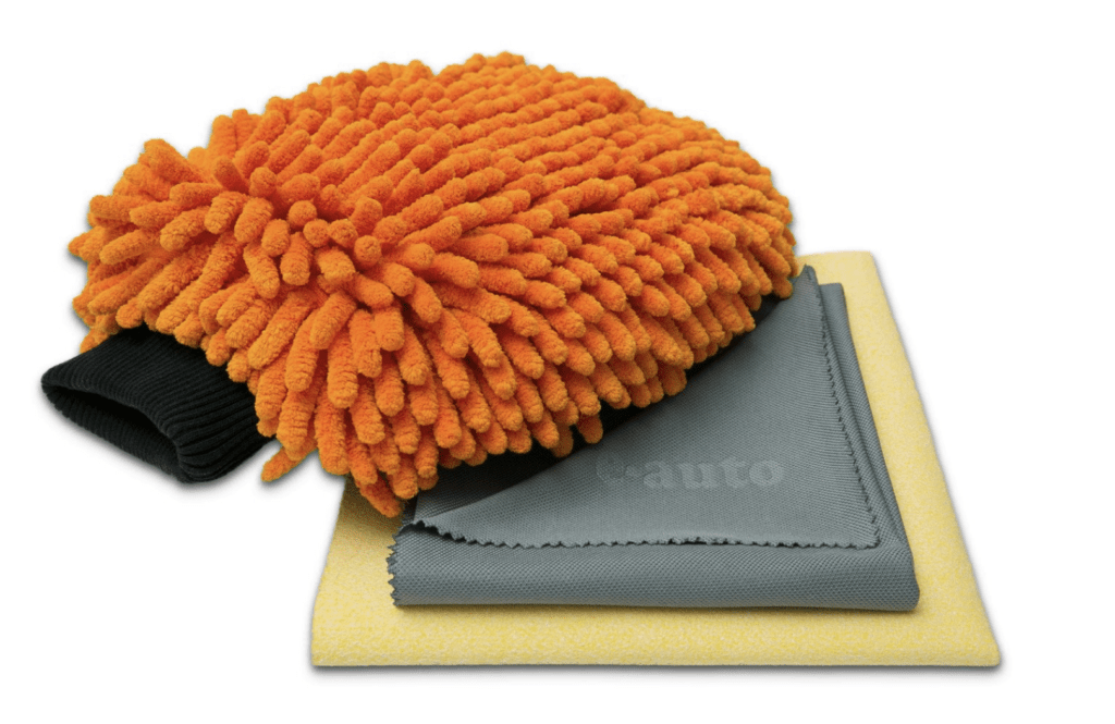 car cleaning kit and cloths