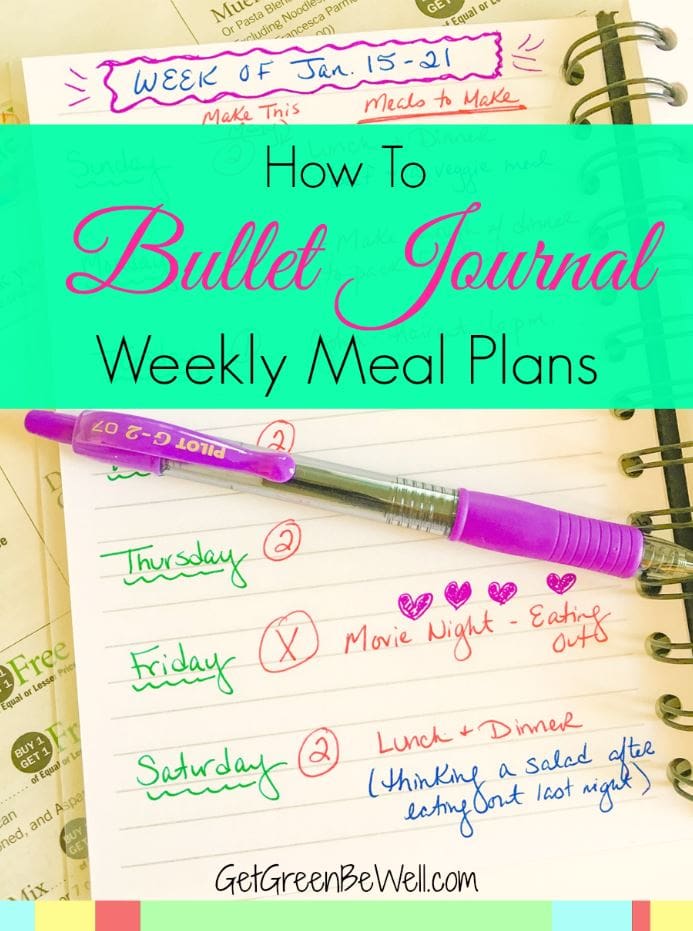 Bullet Journal Meal Planning Ideas Get Green Be Well