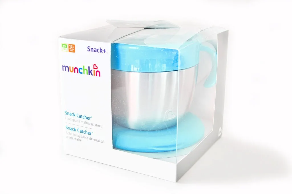 munchkin stainless steel snack catcher in packaging