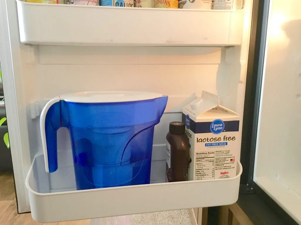 ZeroWater filter pitcher in RV refrigerator