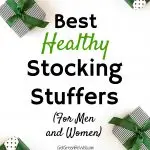 small presents wrapped in black and white wrapping paper with green ribbons against white background stocking stuffers for men and women