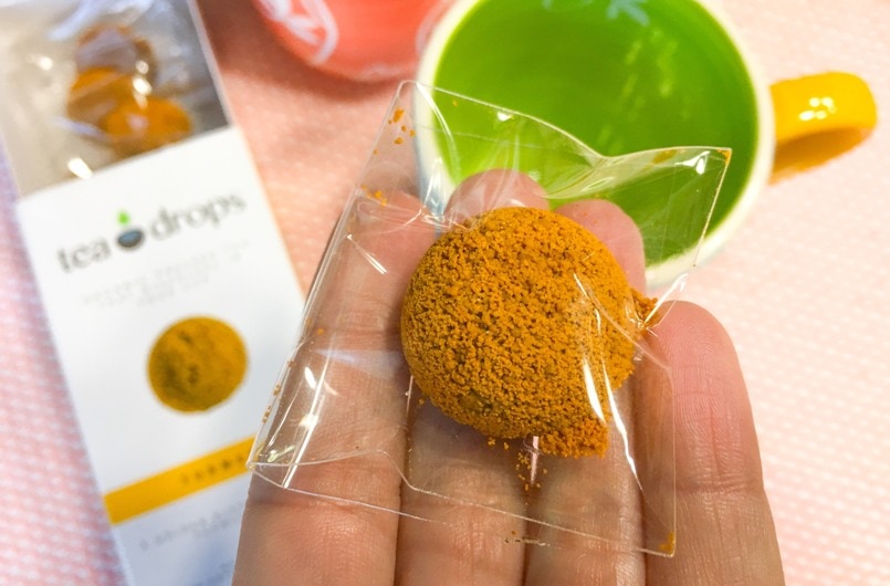 turmeric tea drop pressed tea