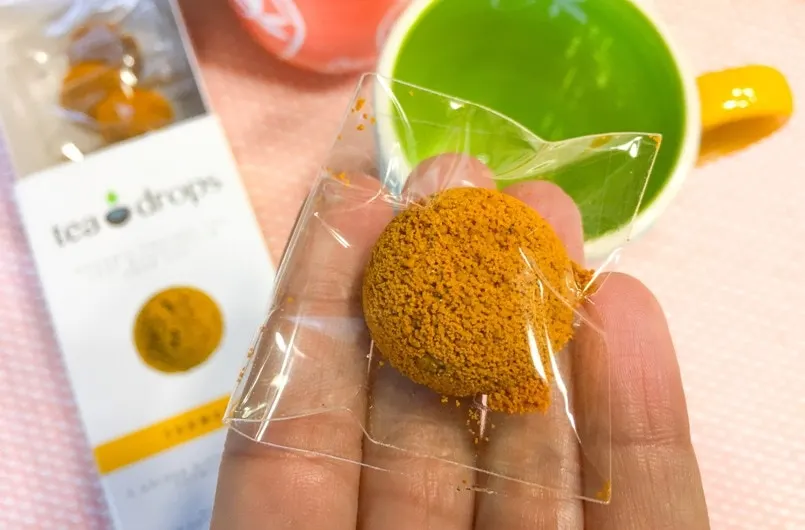 turmeric tea drop pressed tea