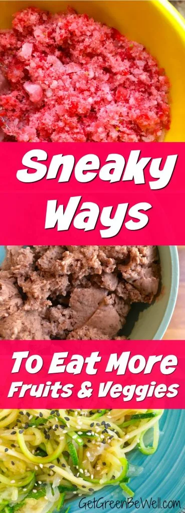 Got picky eaters who won't eat healthy? These sneaky ways to eat more fruits and vegetables are brilliant. Add more produce to your meals. PLUS, please your kids and husband with these yummy ideas for healthier foods. Kid-friendly recipes.