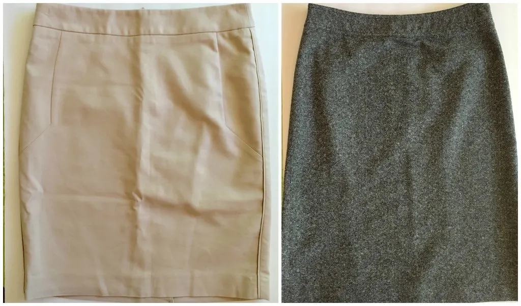 tan linen skirt black tweed skirt