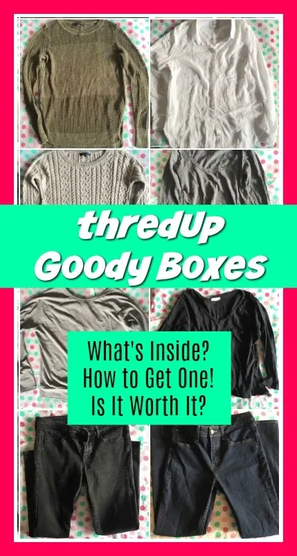 ThredUp Goody Box Review. These are the clothes that were inside my Goody Box, a curated box of secondhand clothing sent to me.