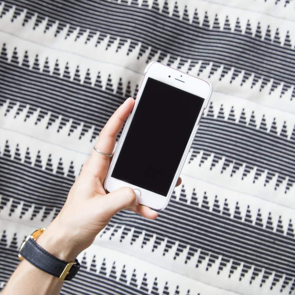 Smartphone in woman's hand