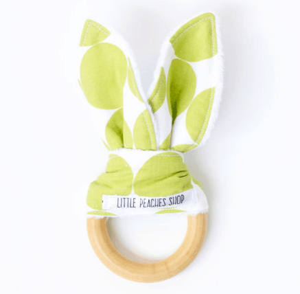 bunny ears teether organic wood