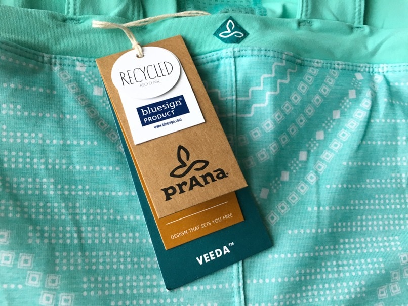 teal dress with recycled fabric tag