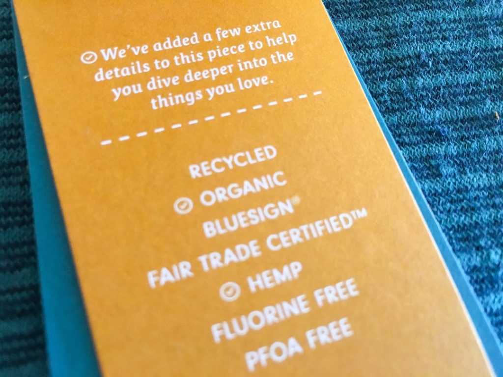 sustainable fashion organic cotton clothing tags