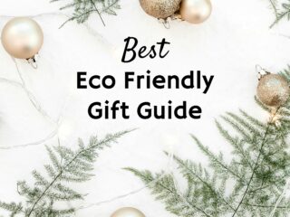 Best Eco Friendly Gifts Green Gift Guide Pine Branches and gold ornaments
