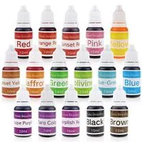 16 Colors Liquid Soap Dye Kit Food Grade Skin Safe, Vegan, Gluten-Free - Liquid Bath Bombs Colorant Set with bonus Best Soap Making Supplies