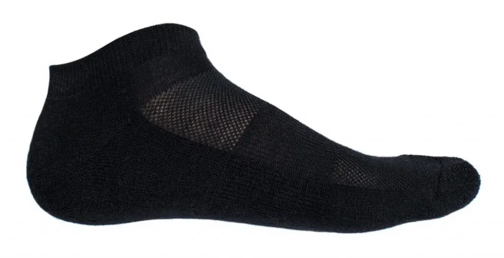 black wool sock against white background