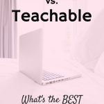 computer on bed podia vs teachable online course