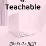 computer on bed podia vs teachable online course