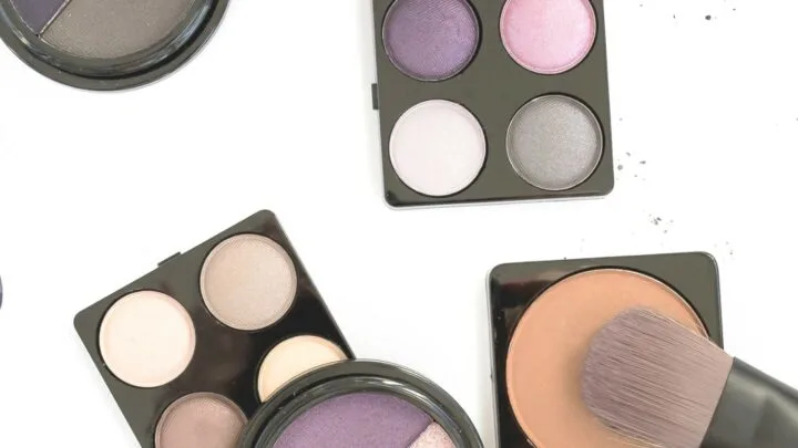 eyeshadow palettes against white background