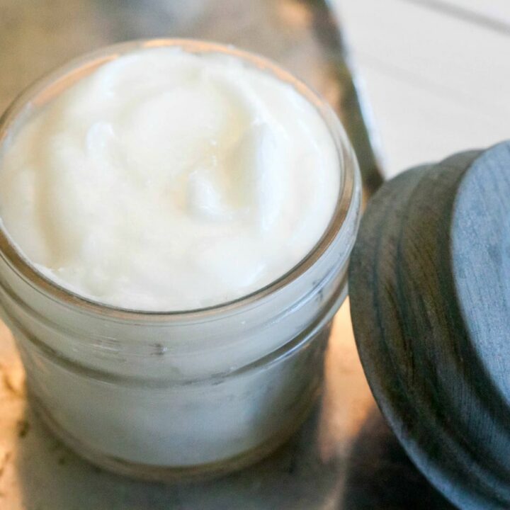 jar of whipped coconut oil lotion