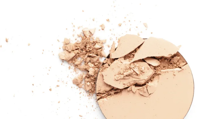 powder foundation on white background