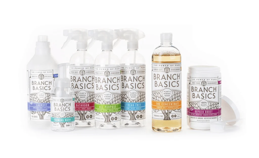 Branch Basics cleaning bottles against white background