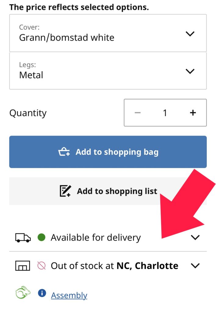 IKEA USA Online Ordering for Delivery screenshot