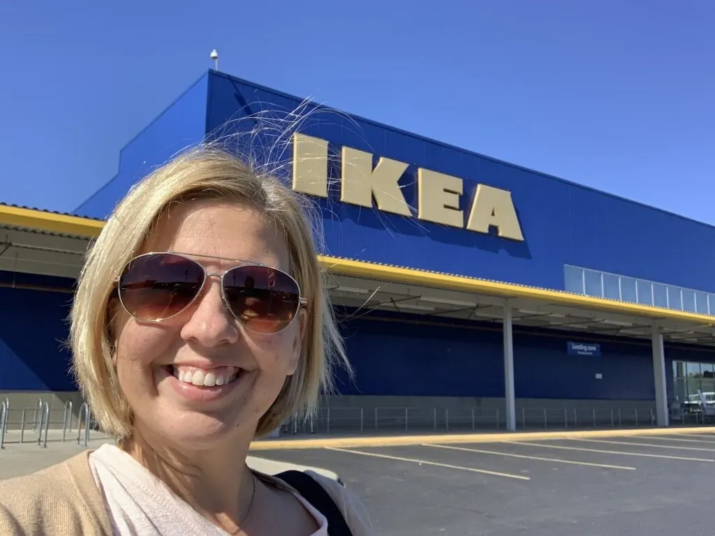 kim in front of IKEA store