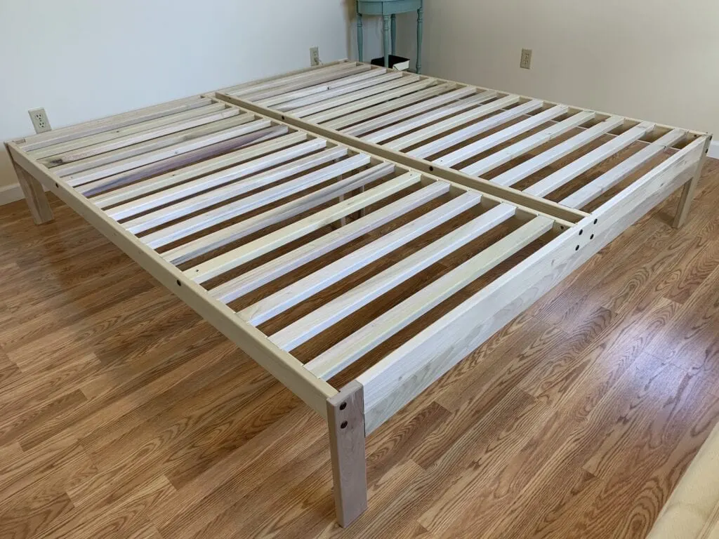 solid hardwood bed frame platform