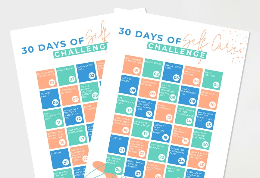 30 day self care bingo download