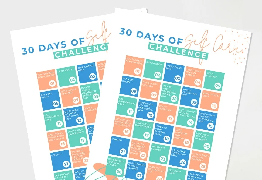 30 day self care bingo download