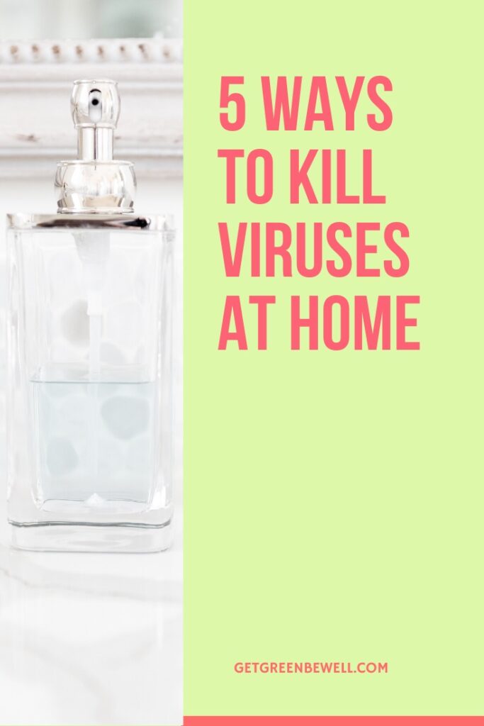 bottle of hand soap on countertop