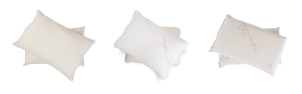 three Naturepedic pillows