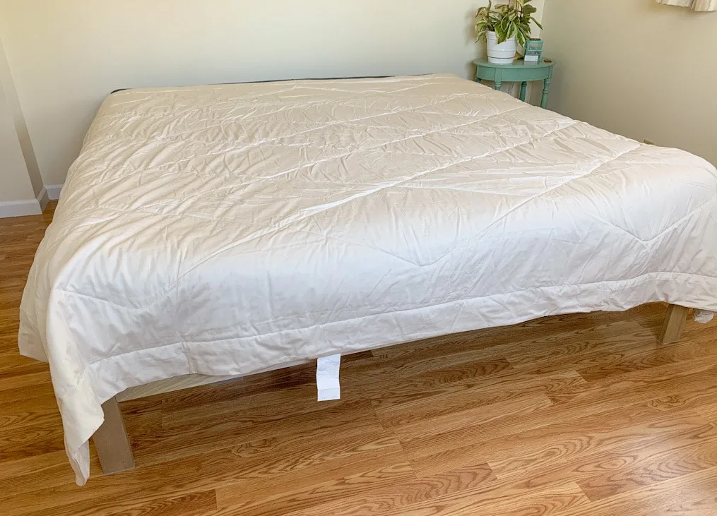 Savvy Rest natural duvet insert comforter on king size bed