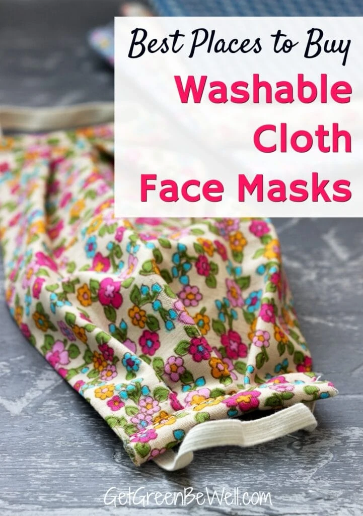 floral fabric cloth face mask on grey background