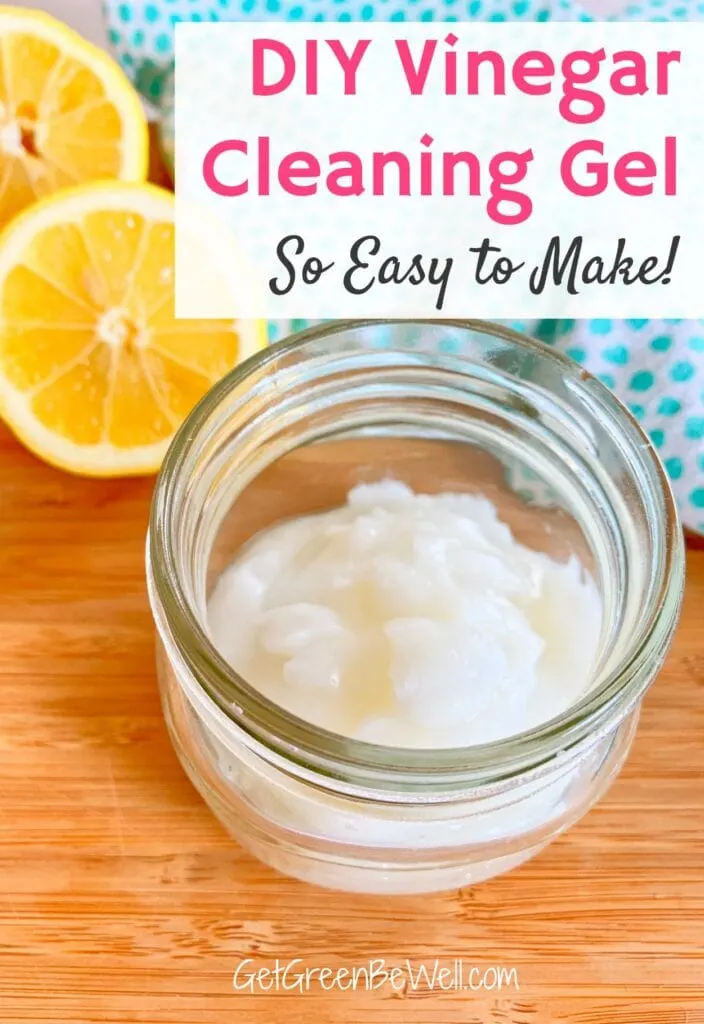 white cleaning gel in glass jar near cut lemons