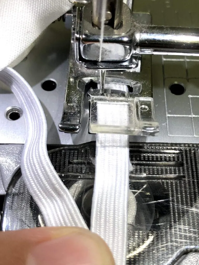 sewing elastic on a sewing machine