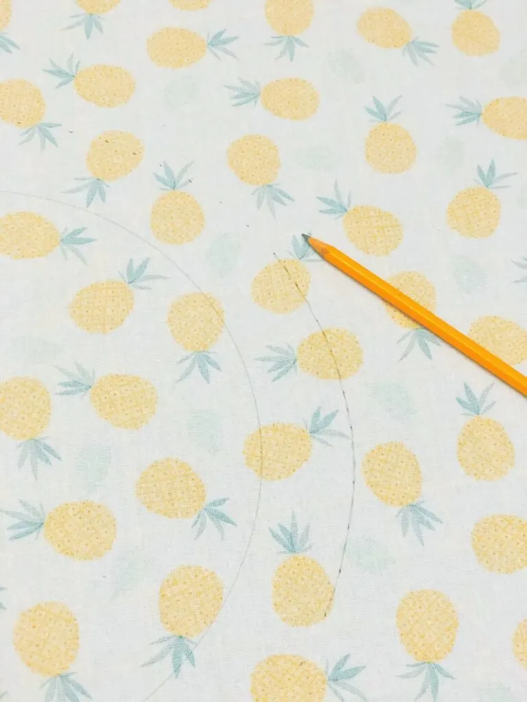pencil marks on fabric