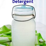 glass jar full of liquid detergent