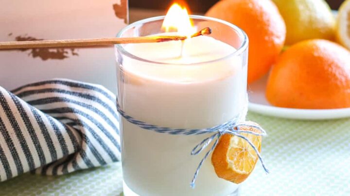 lighting a white candle