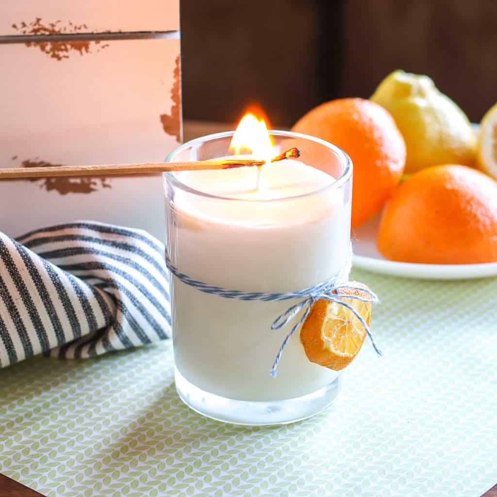 lighting a white candle