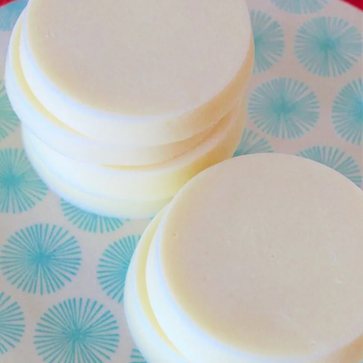 zero waste lotion bars stacked on plate