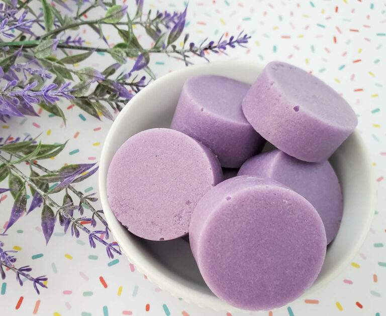 homemade sugar scrub cubes in a bowl
