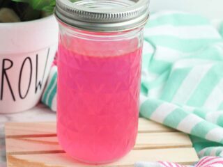 pink air freshener gel in a mason jar