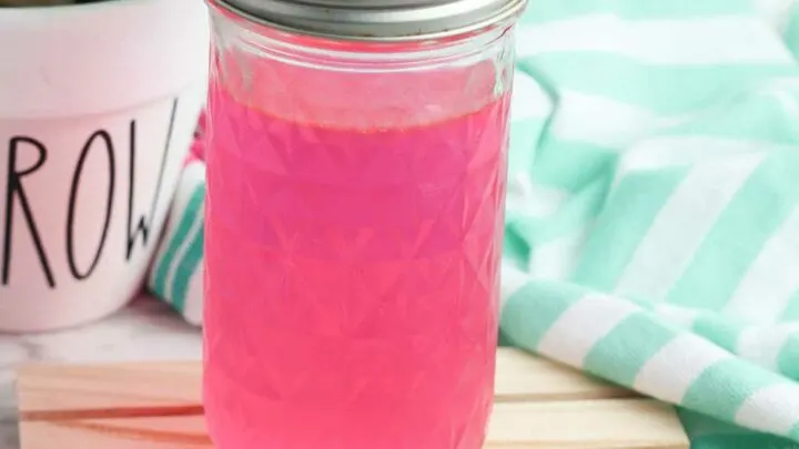 pink air freshener gel in a mason jar
