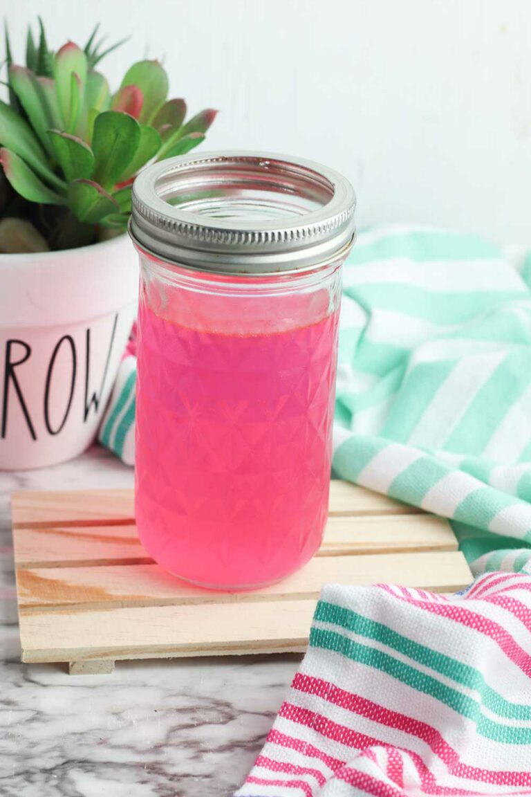 pink air freshener gel in a mason jar