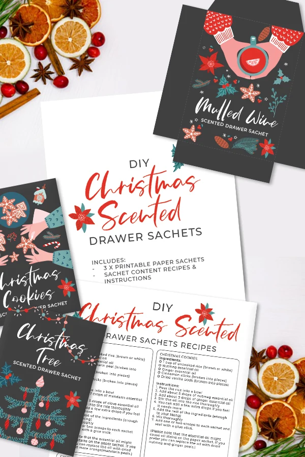 free printable download templates to make Christmas sachets