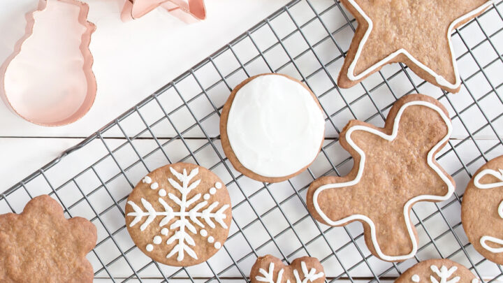 gingerbread cookies on baking rack