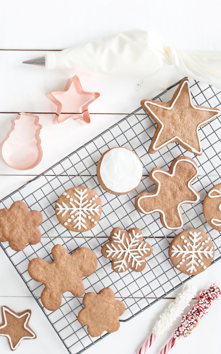 gingerbread cookies on baking rack
